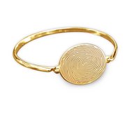 Custom Fingerprint Oval Bangle Bracelet