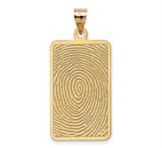 Custom Fingerprint Rectangle Charm or Pendant