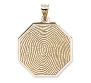 Custom Fingerprint Octagon Charm or Pendant