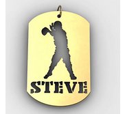 Personalized Football Quarterback Name Dog Tag Cut Out Pendant