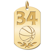 Personalized Basketball Number Dog Tag Pendant