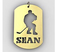 Personalized Hockey Player Name Dog Tag Cut Out Pendant