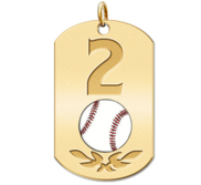 Personalized Baseball Number Dog Tag Color Pendant