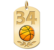 Personalized Basketball Number Dog Tag Color Pendant