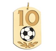 Personalized Soccer Number Dog Tag Color Pendant