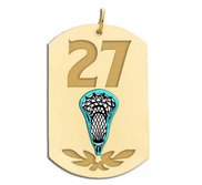 Personalized Lacrosse Number Dog Tag Pendant