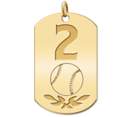 Personalized Baseball Number Dog Tag Pendant