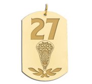 Personalized Lacrosse Number Dog Tag Pendant