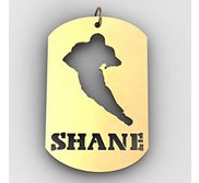 Personalized Football Name Dog Tag Cut Out Pendant