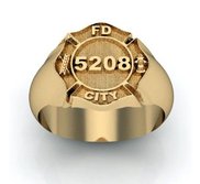 Personalized Firefigher Badge Ring