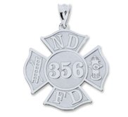 Personalized Professional Shape Firefighter Badge with Your Number   Department