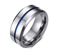 Sterling Silver Thin Blue Line 8mm Thin Blue Line Band