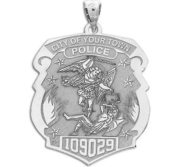 Saint Michael Personalized Police Badge with Department   Badge Number