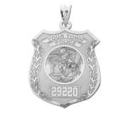 Saint Michael Personalized Police Badge with Department   Badge Number