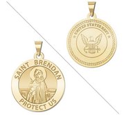 Saint Brendan Doubledside Navy Religious Medal  EXCLUSIVE 