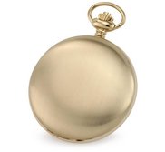 Charles Hubert Paris Gold Plated Stainless Steel Satin Finish Hunter Case Mechanical Pocket Watch