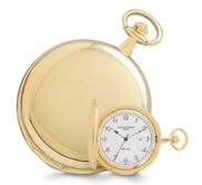 Gold Plated Polished Finish Hunter Case Quartz Pocket Watch