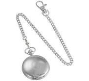 Charles Hubert Paris Stainless Steel Hunter Case Quartz Pocket Watch