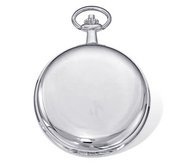 Polished Finish Stainless Steel Hunter Case Quartz Pocket Watch