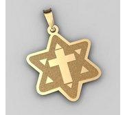  Star of David  w  Cross Pendant