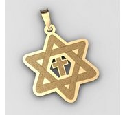  Star of David  w  Cross Cut Out Pendant