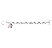 Sterling Silver Hershey s Kiss Breast Cancer Bracelet w  1 Kiss Charm