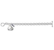 Sterling Silver Hershey s Kiss Bracelet w  1 3D Kiss Charm