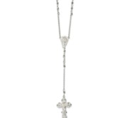 Sterling Silver Diamond Cut 25in INRI Rosary