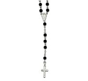 Sterling Silver Rose Quartz Rosary Necklace  with Young Virgin Mary Medal