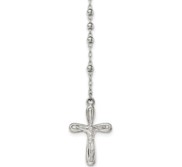 Sterling Silver Polished Crucifix Rosary