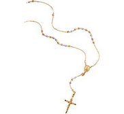 TRICOLOR ROSARY NECKLACE