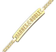 Rectangle Bracelet Logo Jewelry w  Curb Chain