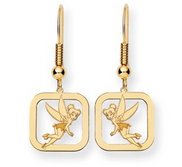 Disney Tinker Bell Shepherd Hook Square Earrings