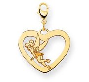 Disney Tinker Bell Lobster Clasp Heart Charm