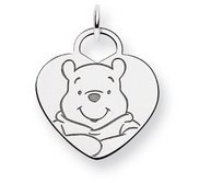 Sterling Silver Disney Winnie the Pooh Heart Charm