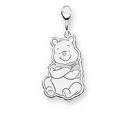 Sterling Silver Winnie the Pooh Large Lobster Clasp Charm