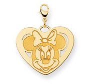 Disney Minnie Mouse Heart Lobster Clasp Large Charm