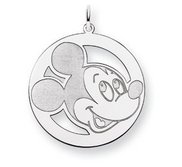 Sterling Silver Disney Mickey Mouse Round Charm