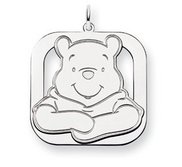 Sterling Silver Winnie the Pooh Large Two Layer Charm