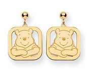 Disney Winnie the Pooh Square Post Dangle Earrings