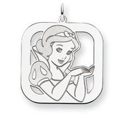 Sterling Silver Snow White Square Charm