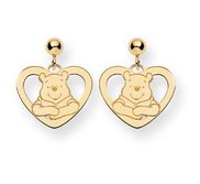 Disney Winnie the Pooh Heart Post Dangle Earrings