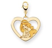 Disney Princess Jasmine Lobster Clasp Heart Charm