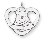 Sterling Silver Disney Winnie the Pooh Large Heart Charm