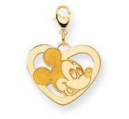 Disney Mickey Mouse Heart Lobster Clasp Charm