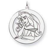 Sterling Silver Princess Aurora Round Charm