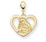 Disney Aurora Lobster Clasp Heart Charm