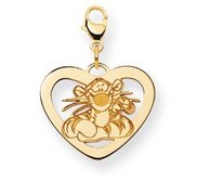 Disney Tigger Heart Lobster Clasp Charm