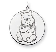 Sterling Silver Winnie the Pooh Large Two Layer Charm