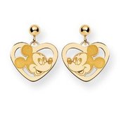 Disney Mickey Heart Dangle Post Earrings